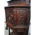 French Oak Gothic  Revival Craved Credence