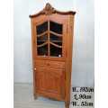 Louis XVI Style oak corner cabinet