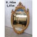 19 TH Century Louis XV style mirror in  stuccoed and gilded wood