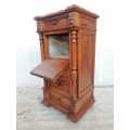 Antique Walnut Henry II Nightstand/ Bedside cabinet with Marble top