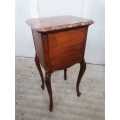 French Louis XV Rosewood nightstand with marble top