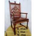 Unique Set of  19th Century  Walnut Gothic chairs