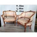 Pair Walnut French Bergere`s with high quality carve work