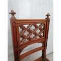 8 Oak Gothic style chairs