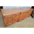 Oak Louis XV Sideboard with 4 doors and 4 drawers in the middle