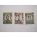 SOUTHERN RHODESIA - 1937 DEFIN ISSUE KGVI - 1s, 2s6d and 5s FISCALLY USED