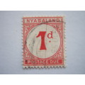 NYASALAND - 1950 POSTAGE DUE - 1d RED - FINE USED
