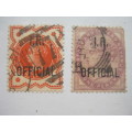 GB QV - 1882-1901 REVENUES - 1/2d & 1d OPTD "I.R. OFFICIAL" SINGLES - USED