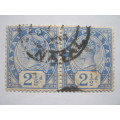 NATAL - 1891 2&1/2d BLUE - PAIR - FINE USED