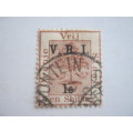 OFS - 1900 DEFIN ISSUE OPTD V.R.I. "STOPS LEVEL" - 1/- ON 1/- BROWN - SINGLE WITH VARIETY - USED