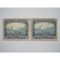 UNION `OFFICIALS` - 1935-50 2d BLUE and VIOLET (SACC 58) WITH TYPE II OVERPRINT - PAIR - UNUSED