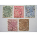 NATAL - 1882-89 DEFIN ISSUE `QV` - SHORT SET OF SINGLES - FINE USED