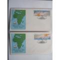 PORTUGAL - 1987 500th ANNIV OF DIAS` VOYAGES (1st ISSUE) - 2 x COVERS (ONE WITH STAMPS INVERTED)