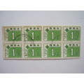 RSA - 1972 POSTAGE DUES - 1c GREEN - BLOCK OF 8 - USED