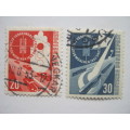 GERMANY (FEDERAL REPUBLIC) - 1953 TRANSPORT EXN, MUNICH - TOP TWO VALUES IN SINGLES - FINE USED