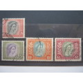 RHODESIA and NYASALAND - 1954 DEFIN ISSUE QEII - TOP 4 VALUES IN SINGLES - FINE USED