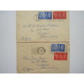 GB KGVI - 1951 FESTIVAL OF BRITAIN - FULL SET ON PRIVATE COVER WITH FD CANCELLATION x 2