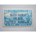 NEW ZEALAND - 1934 AIR MAIL 7d BLUE OPTD `TRANS-TASMAN AIR MAIL `FAITH IN AUSTRALIA` - SINGLE - MNH
