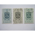 ST. LUCIA - 1953 DEFIN ISSUE - SELECTION OF THREE SINGLES - USED