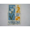 GIBRALTAR - 1960 DEFIN ISSUE - 10/- NARCISSUS NIVEUS - SINGLE - FINE USED