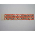 UNION - 1950-58 POSTAGE DUES `HYPHENATED` - 6d GREEN and ORANGE - BLOCK OF 16 - FINE USED
