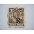 NORTHERN RHODESIA - 1953 REVENUE OPTD `R` - 1/2d BROWN - SINGLE - MNH