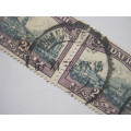 UNION - 1930-43 DEFIN ISSUE `PRETORIA` - 2d SLATE-GREY and LILAC - USED PAIR WITH CLEAR CANCELLATION