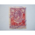 NORTHERN RHODESIA - 1925-29 DEFIN ISSUE KGV - TOP VALUE 20/- RED/PURPLE- SINGLE - FISCALLY USED