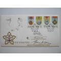 RSA - 1984 MILITARY DECORATIONS - FDC # 4.10 SIGNED BY DESIGNER AND STATE PRESIDENT P.W. BOTHA