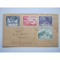 SARAWAK - 1949 UNIVERSAL POSTAL UNION - FULL SET ON PRIVATE COVER WITH FIRST DAY CANCELLATION