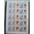 THEMATICS - FLOWERS - SELECTION OF SINGLES plus RSA FULL SHEET OF 25