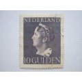 NETHERLANDS - 1946 QUEEN WILHELMINA - 10g VIOLET (TOP VALUE) - USED