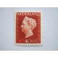 NETHERLANDS - 1947 QUEEN WILHELMINA - 40c BROWN - UNUSED