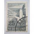 NETHERLANDS - 1951 AIR - 25g BLACK - SINGLE - FINE USED