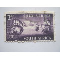 UNION - 1952 LANDING OF VAN RIEBEECK - 2d - SINGLE WITH `FULL MOON` VARIETY - USED