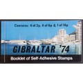 GIBRALTAR - 1974 GIBRALTAR `74 - BOOKLET OF SELF-ADHESIVE STAMPS - COMPLETE