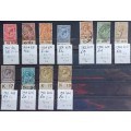 GB KGV - 1912-24 and 1924-26 DEFIN ISSUES - SELECTION OF SINGLES WITH PLATE NUMBERS - USED