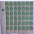 TRANSVAAL - 1896-97 DEFIN ISSUE - 1/2d GREEN WITH `DISSELBOOM` - BLOCKS OF 42 and 9 - UNUSED