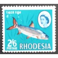 RHODESIA - 1966 DEFIN ISSUE (HARRISON PRINTING) - 2s6d TIGER FISH - SINGLE - UNUSED
