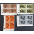 RHODESIA - 1967 NATURE CONSERVATION - FULL SET OF CONTROL BLOCKS OF 4 - MNH