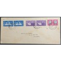 UNION - 1947 ROYAL VISIT - FULL SET OF PAIRS ON PRIVATE FDC (3d PAIR CONTAINS `BLACK EYED PRINCESS`)