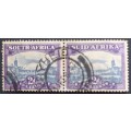 UNION 1947-54 DEFIN ISSUE `SCREENED` - 2d SLATE-BLUE & PURPLE - PAIR - USED