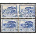 UNION - 1930-45 DEFIN ISSUE ROTO PRINT PRETORIA - 3d BLUE - 2 x PAIR - USED/UNUSED