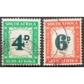 UNION - 1950-58 POSTAGE DUES - 4d & 6d - SINGLES - FINED USED