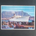 POSTCARD OF SA ORANJE LEAVING CAPE TOWN - UNPOSTED WITH  1975 `LAST VOYAGE` CANCELLATION