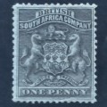BSAC - 1892 Defin Issue - 1d Black - Single - Unused
