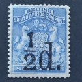 BSAC - 1892 Defin Issue surcharged - 1/2d on 6d Ultramarine - Single - Unused