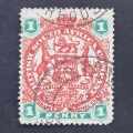 BSAC - 1897 Addt defin Issue - 1d Scarlet & Emerald - Single - Used
