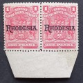BSAC - 1909 Defin Issue optd `Rhodesia.` - 1d Carmine Red - Pair - Unused