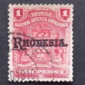 BSAC - 1909 Defin Issue optd `Rhodesia.` - 1d Carmine Red - Single - Used